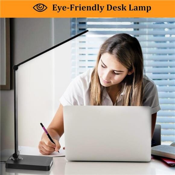 LED Desk Lamp with USB Ports,Touch Desk Lamps for Home Office with 5 Color - Picture 4 of 6